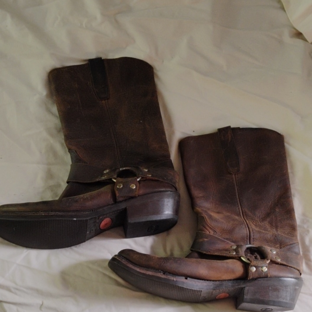 Vintage Style Brown Leather Boots